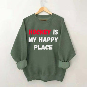 Hockey Is My Happy Place Sweatshirt
