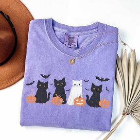 Halloween Cat Retro T-Shirt