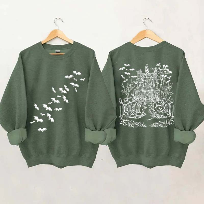 Haunted House Comfort Colors Halloween Sweatshirt