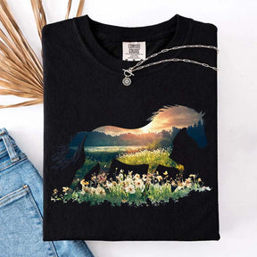 Comfort Colors Floral Horse Lover Cute T-Shirt