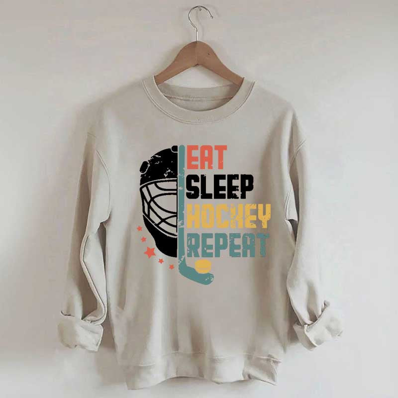 Eat Sleep Hcokey Repeat Team Sweatshirt