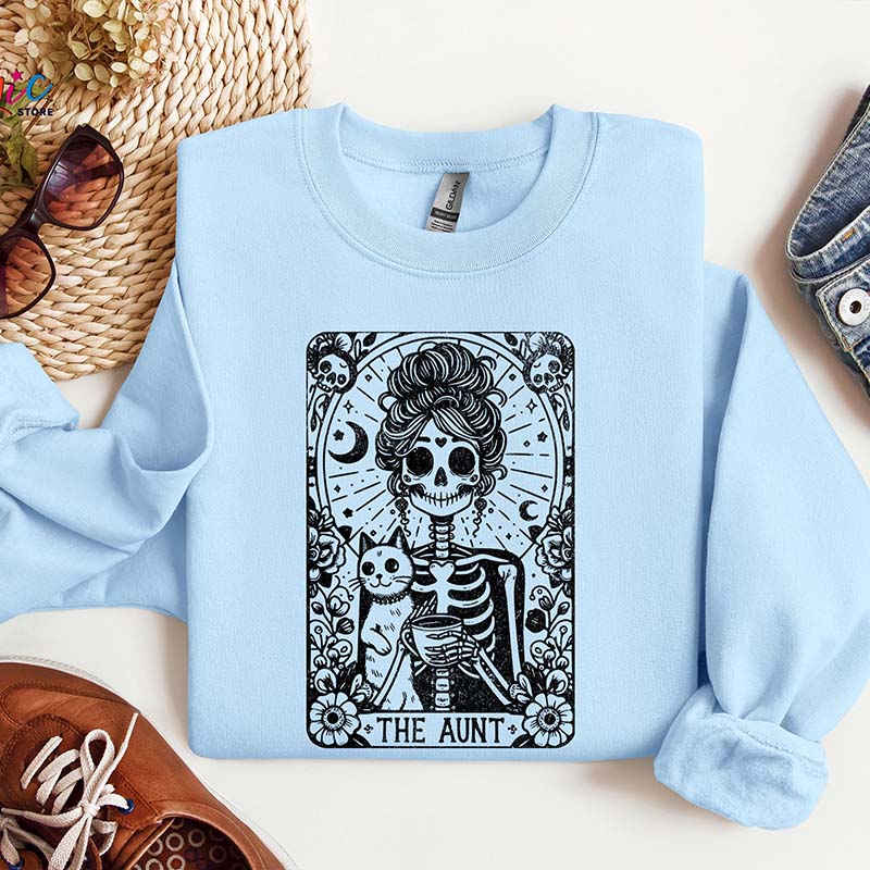 The Aunt Tarot Card Skeleton Sweatshirt