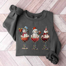 Christmas Wine Snowmen Sweatshirt