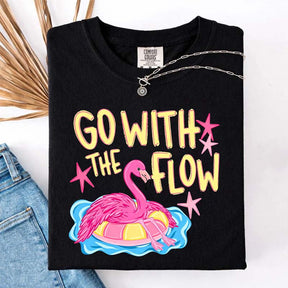 Go With The Flow Flamingo Graphic T-Shirt