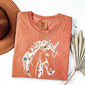 Comfort Colors Floral Horse Coastal Cowgirl T-Shirt