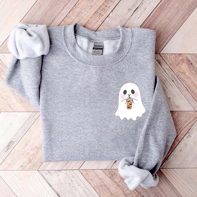 Little Ghost Coffee Drinking Sweatshirt