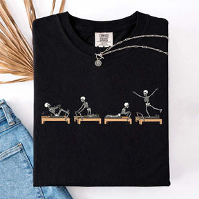 Halloween Pilates Skeleton Reformer Workout T-Shirt