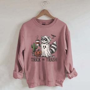 Trick Or Trash Raccoon Halloween Sweatshirt