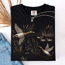Retro Flying Mallard Duck T-Shirt