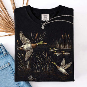 Retro Flying Mallard Duck T-Shirt