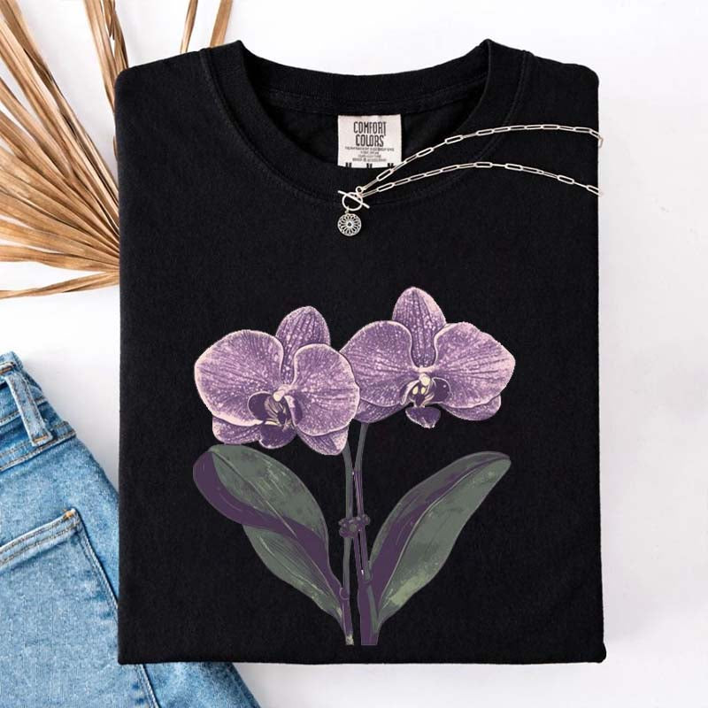 Vintage Orchid Flower Lover T-Shirt