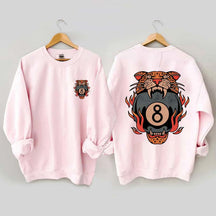 Lucky Leopard Traditional Tattoo T 8 Ball Sweatshirt