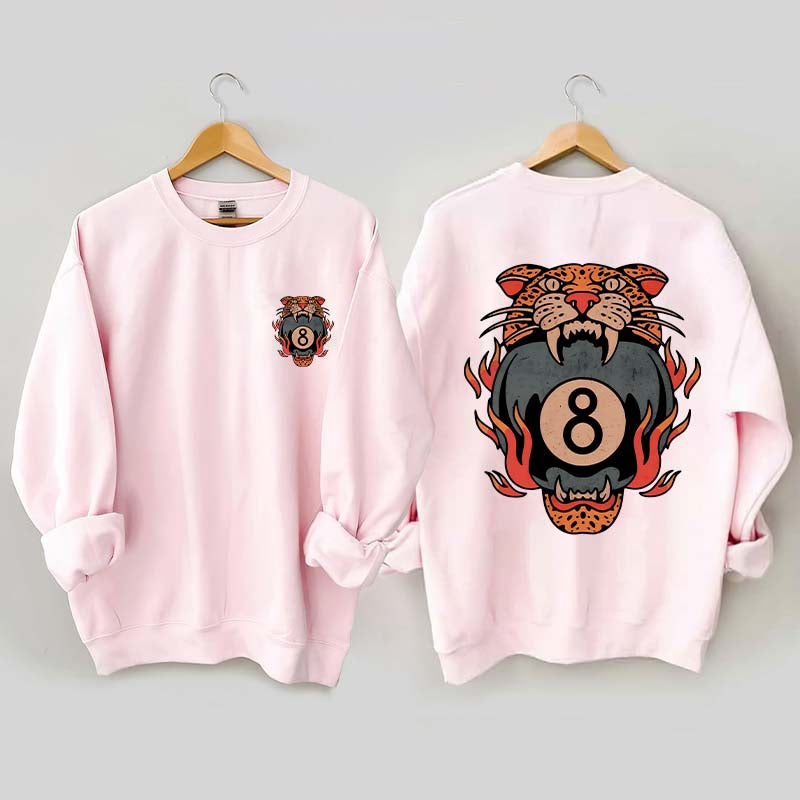 Lucky Leopard Traditional Tattoo T 8 Ball Sweatshirt