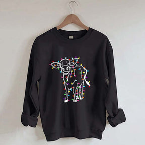 Cute Cow Christmas Lights Sweatshirt