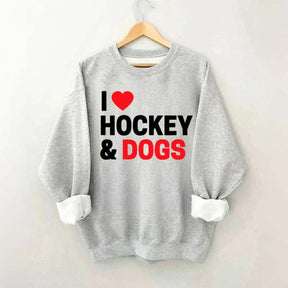 I Love Hockey & Dogs Sweatshirt