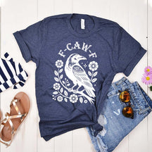 Black Gothic Crow Trendy Bird T-Shirt