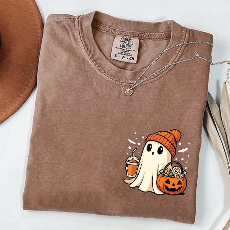 Comfort Colors Pocket Ghost Pumpkin T-Shirt