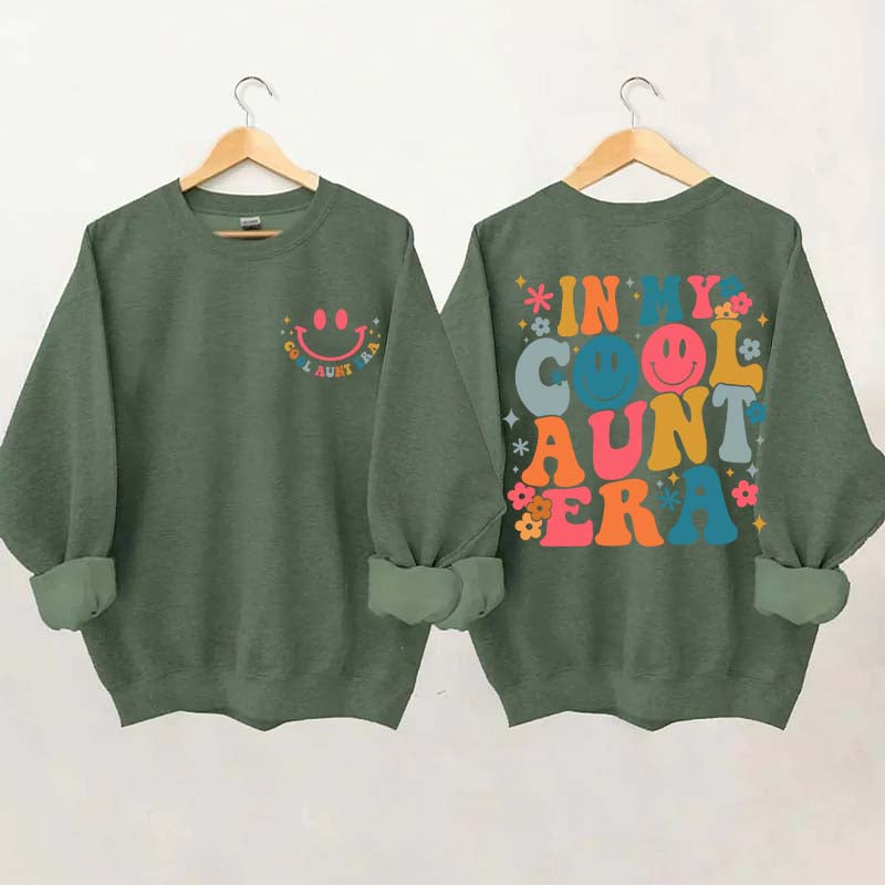 Retro In My Cool Aunt Era Smile Face Sweatshirt