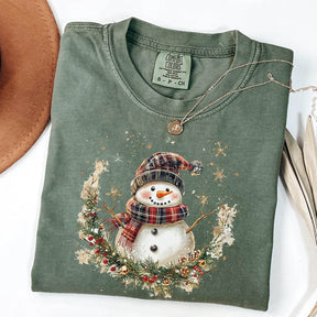 Christmas Snowman Comfort Colors Cute Winter T-Shirt