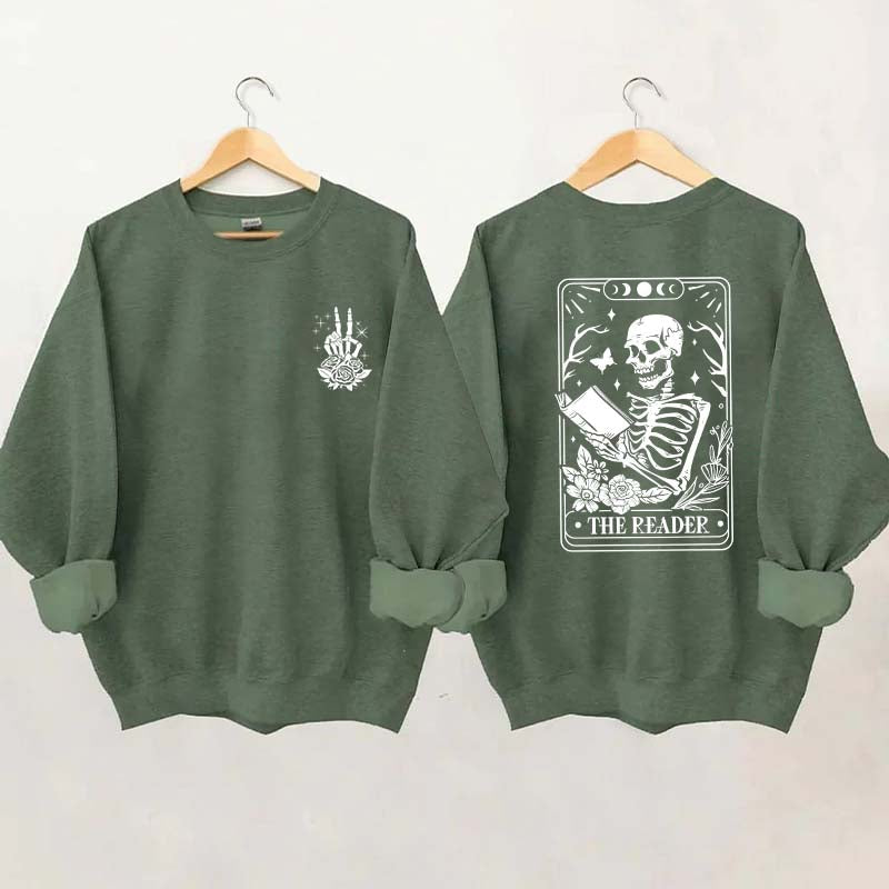 The Reader Tarot Card Front And Back Printing Sweatshirt