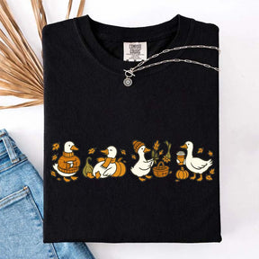 Fall Goose Vibes Autumn Coffee Pumpkin T-Shirt