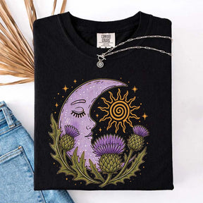 Scottish Thistle Moon Floral T-Shirt
