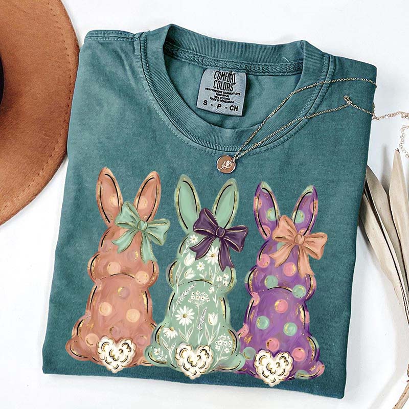 Easter Bunnies Hand-Painted T-Shirt