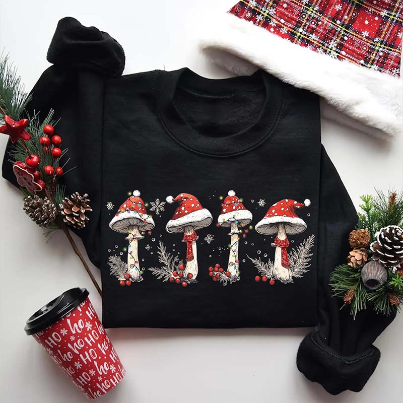 Christmas Mushroom Hippie Holiday Sweatshirt