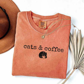 Comfort Colors Cats Coffee T-Shirt