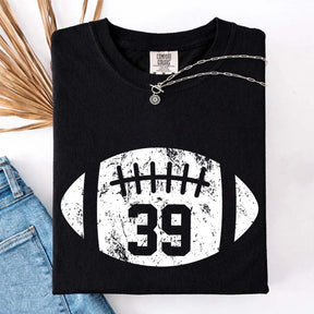 Custom Comfort Colors Football Kids Jersey Number T-Shirt