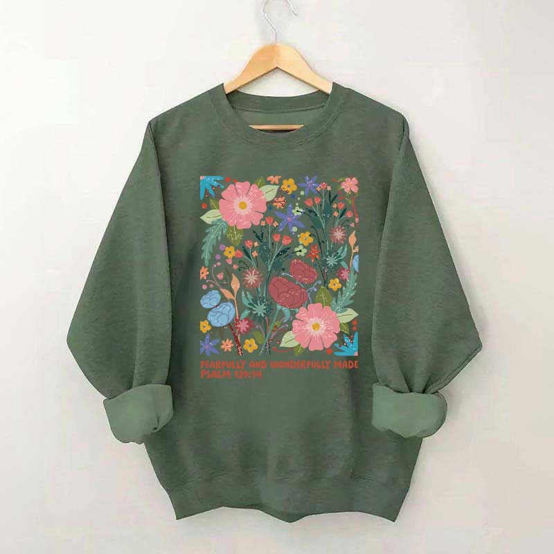 Fearfully And Wonderfully Made Abstract Flower Sweatshirt