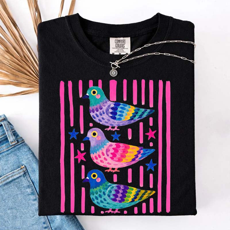 Colorful Pigeon Cute Bird T-Shirt