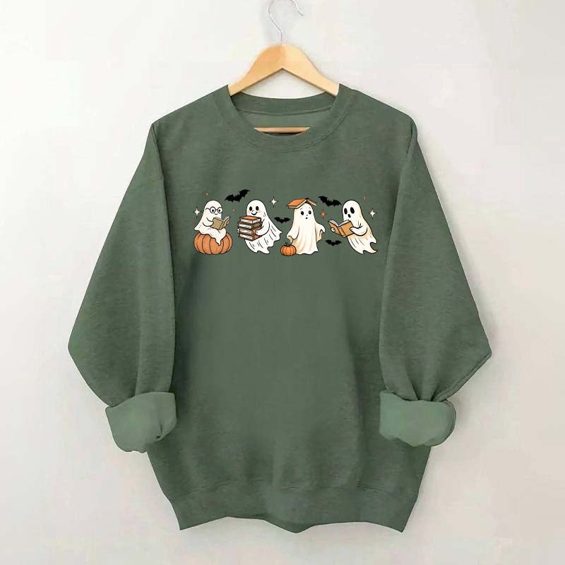 Halloween Ghosts Reading Sweatshirt