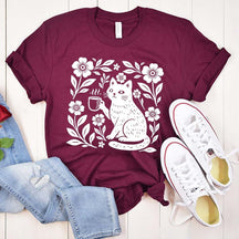 Boho Cat Coffee Lover T-Shirt