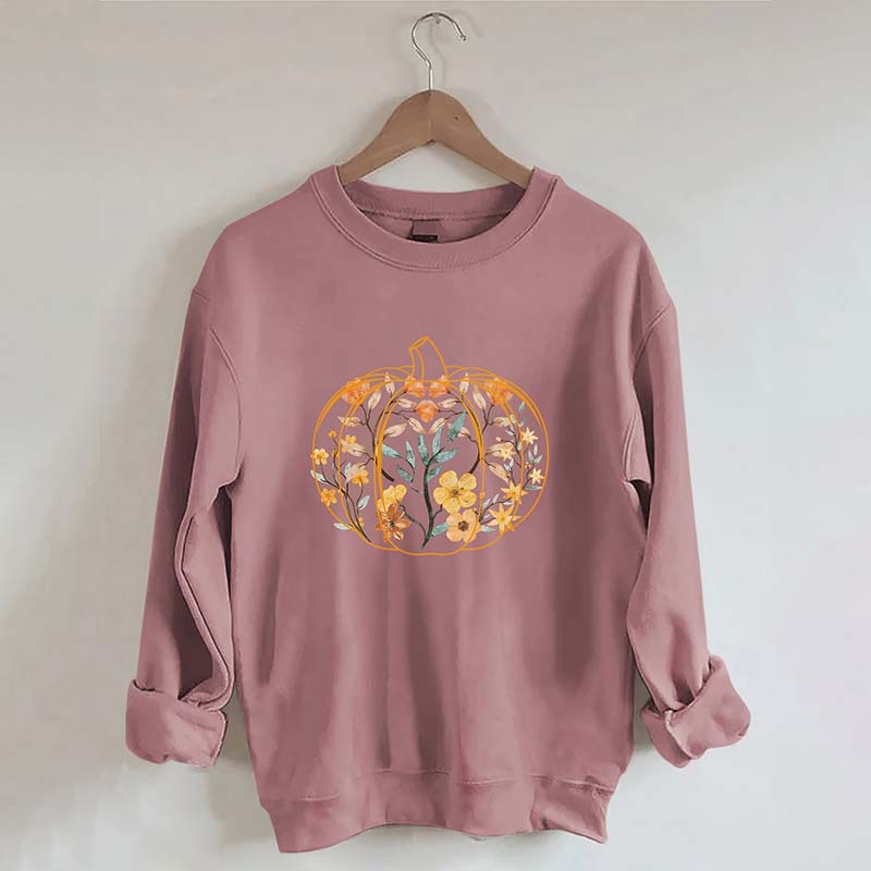 Fall Floral Pumpkin Sweatshirt