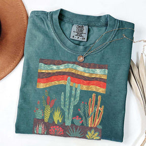 Retro Desert Cactus Southwest Boho Plant T-Shirt