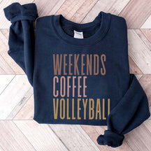 Comfort Color Weekend Coffee Volleyball Sweatshirt