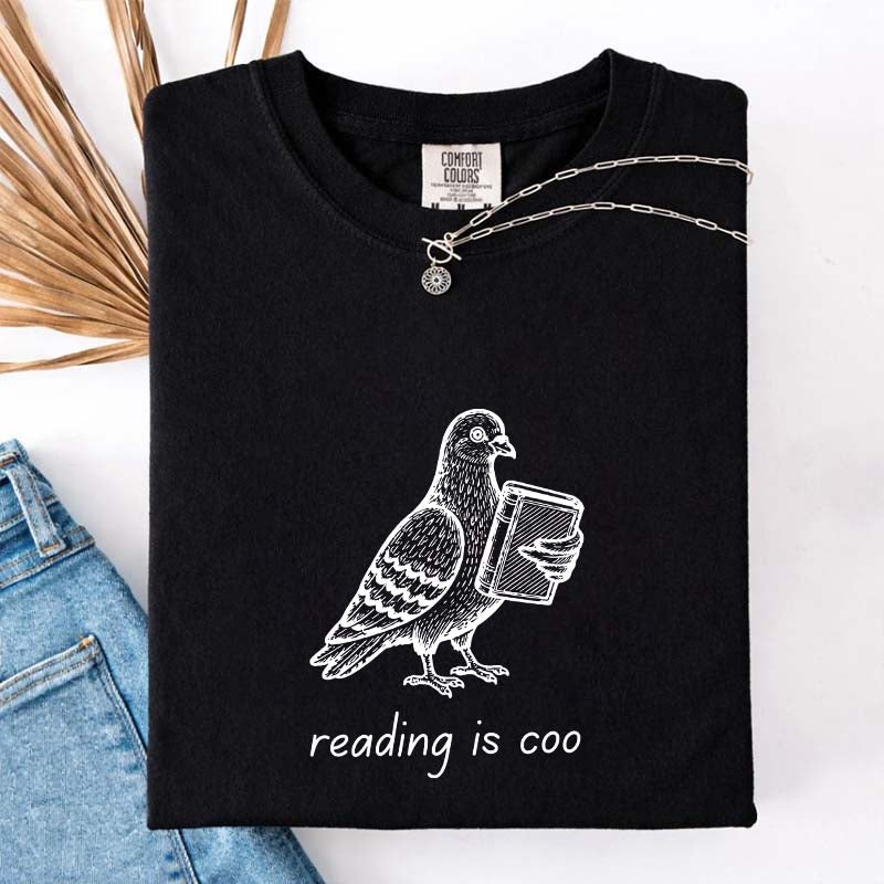 English Teacher Pigeon Reading T-Shirt