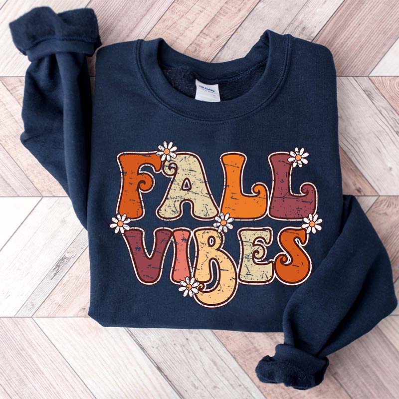 Fall Vibes Flowers Cute Sweatshirt