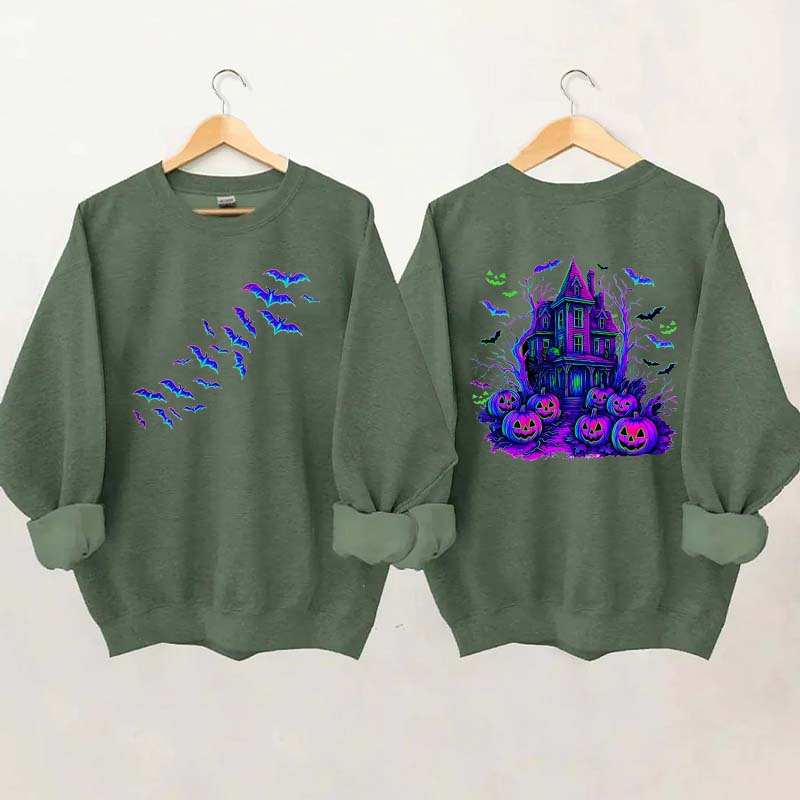 Halloween Haunted House Bats Sweatshirt