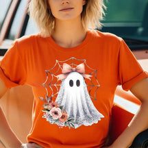 Halloween Lace Ghost Bow T-Shirt