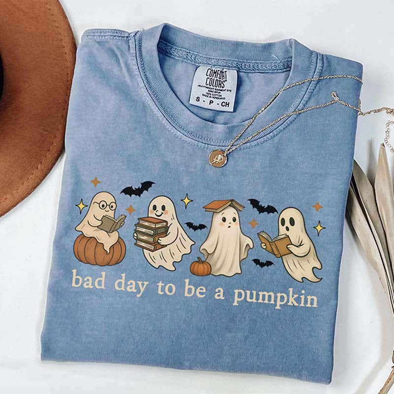 Pumpkin Cute Fall Spooky Season Reading T-Shirt