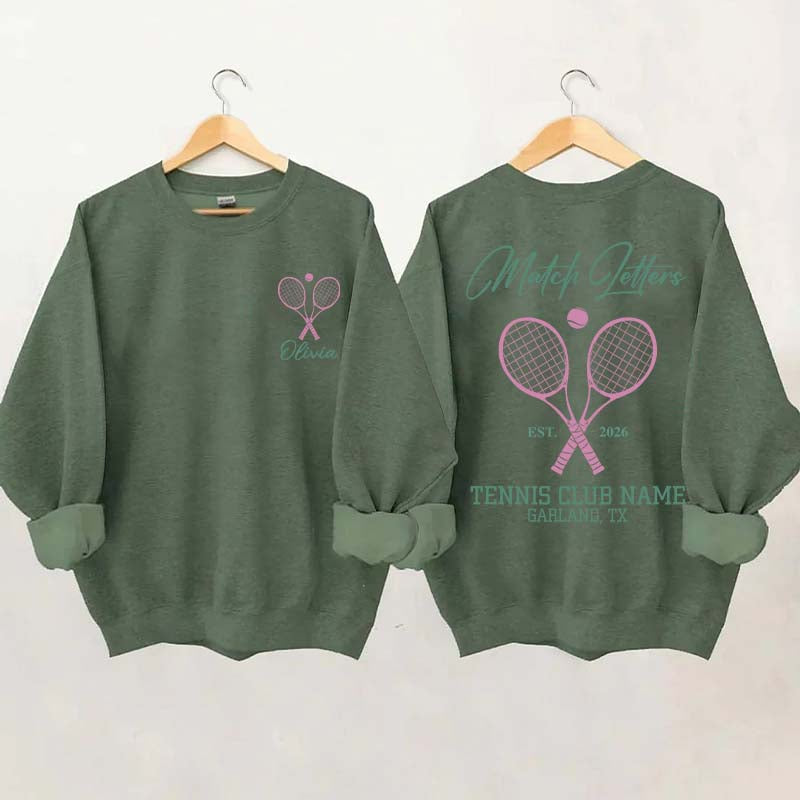Personalized Tennis Club Coach Sweatshirt