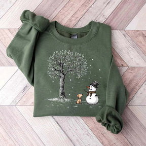 Cute Snowman Dog Lover Sweatshirt