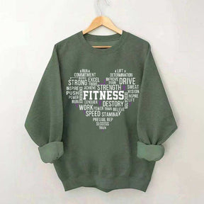 Fitness Word Art Sweatshirt