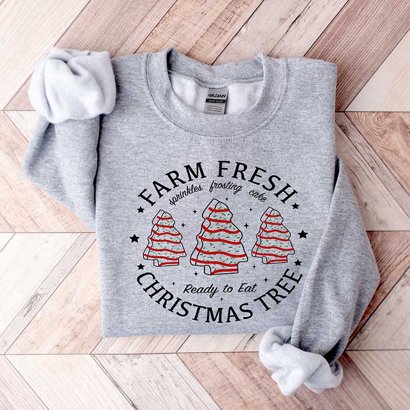 Farm Fresh Christmas Tree Cakes Sweatshirt