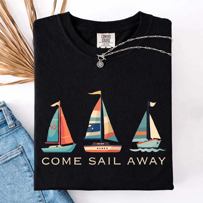 Colorful Sailboat Nautical Beach T-Shirt