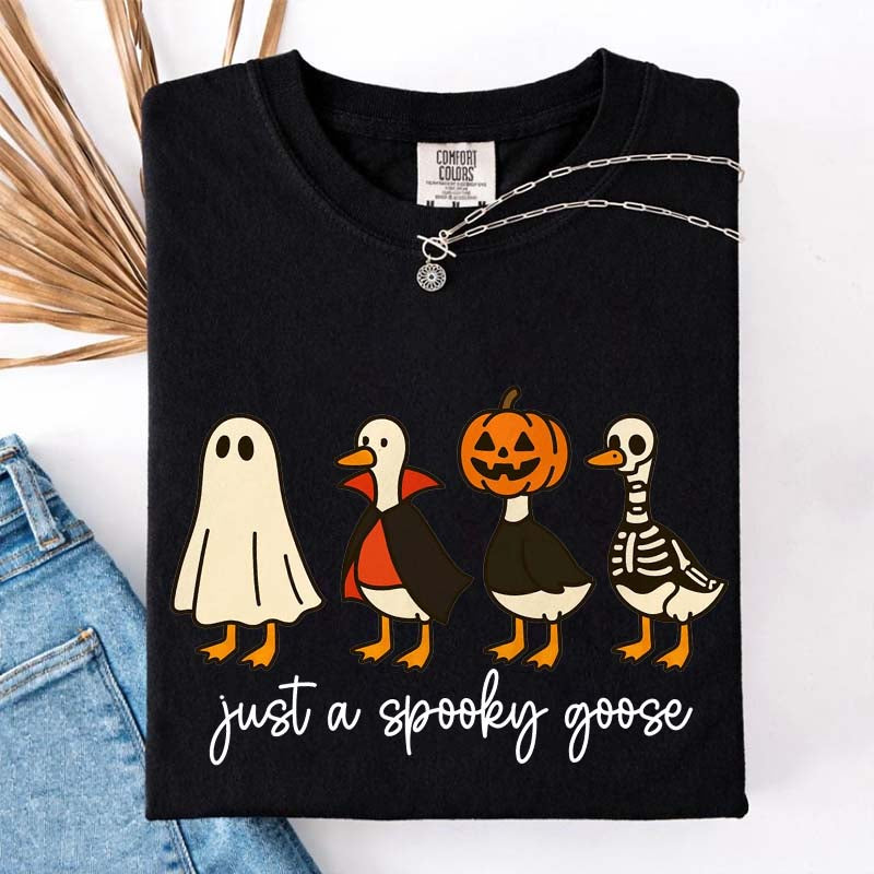 Cute Just a Spooky Goose Halloween T-Shirt