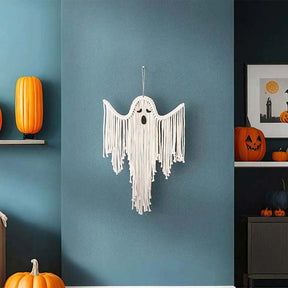 Halloween Macrame Ghost Spooky Wall Hanging