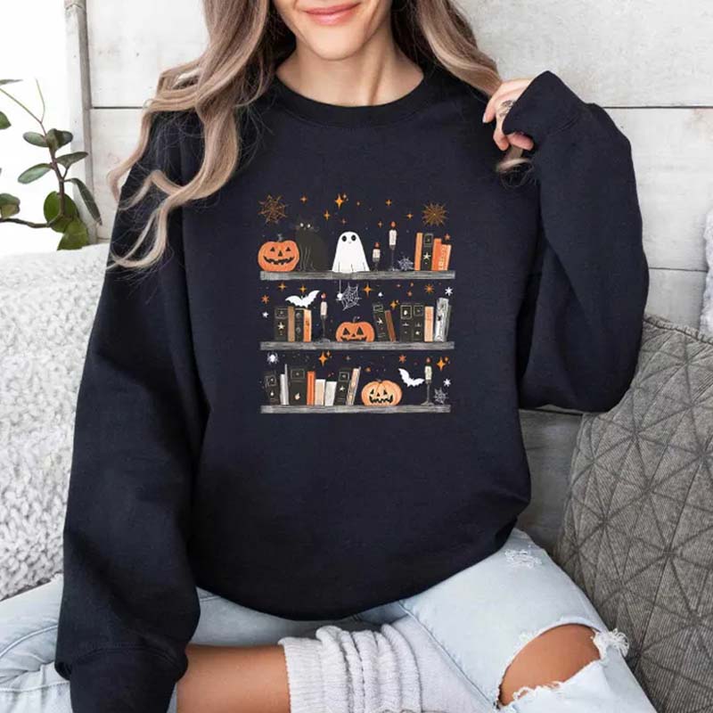 Halloween Book Shelf Sweatshirt
